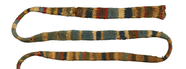 An old knit tube with colorful stripes