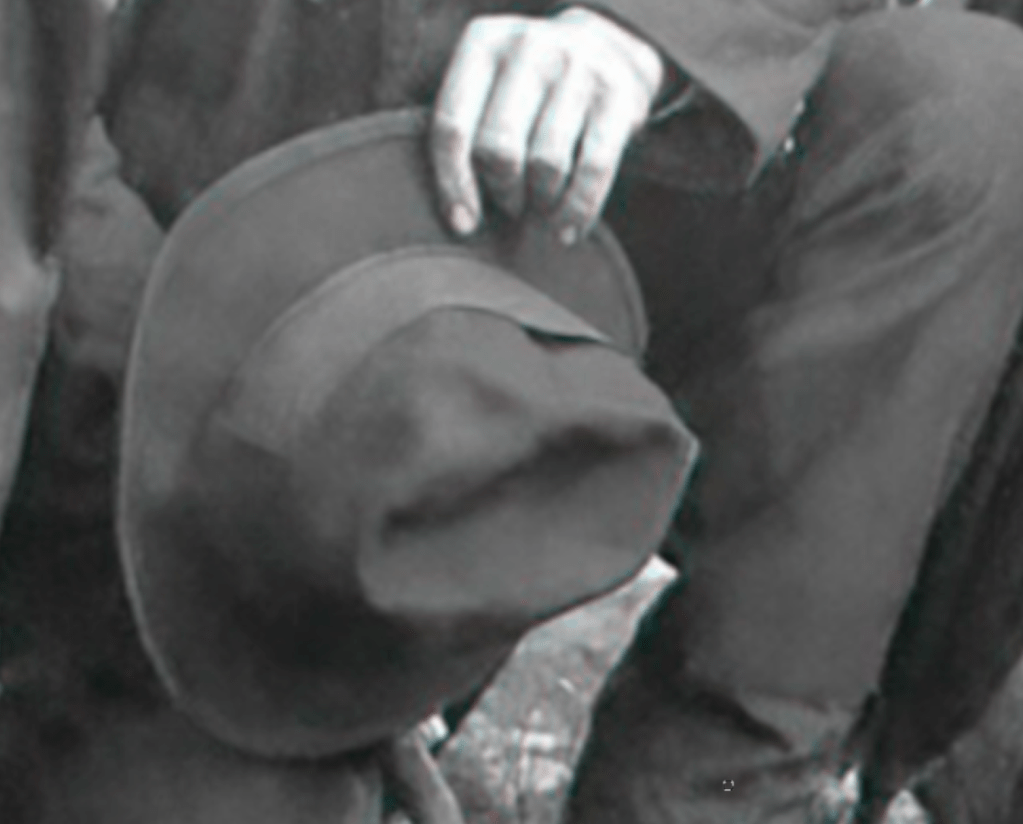 The same image from the figure above but without overlays, indicating that the shadow is indeed kind of vague. That's a hat, alright.